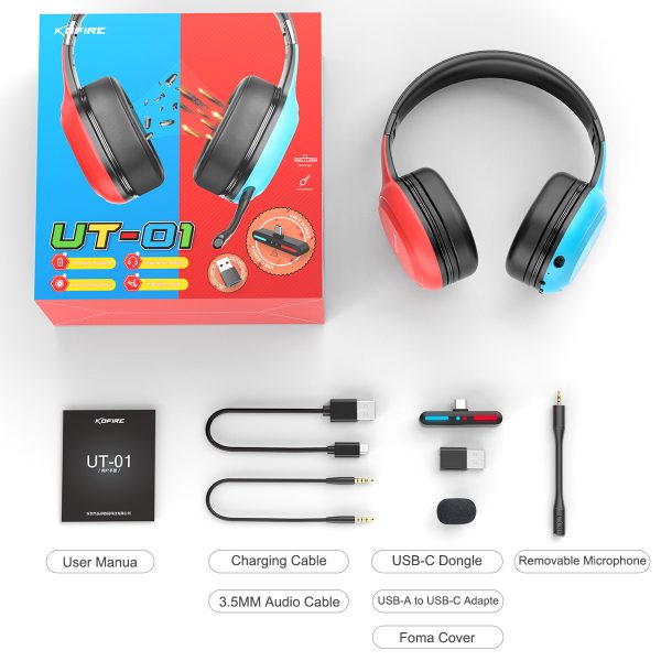 Kofire UT01 Wireless Gaming Headset, Bluetooth Gaming Headphones - Image 8