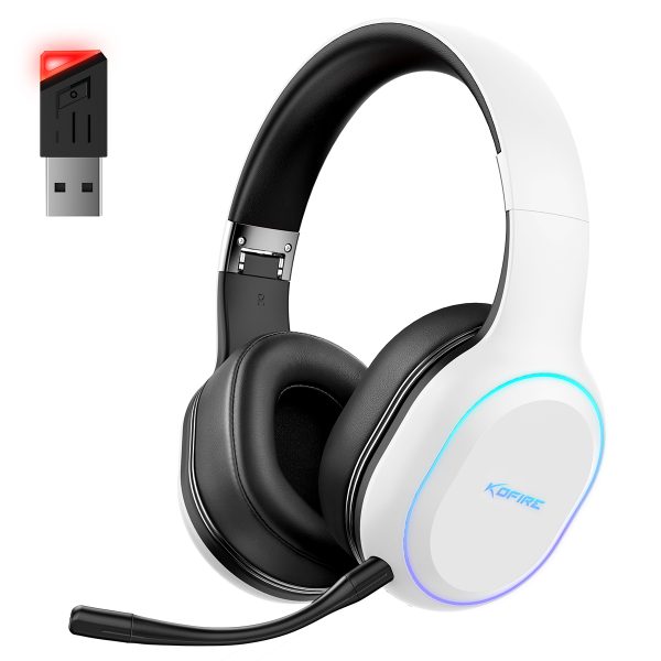 Kofire UG05 Wireless Gaming Headset, Bluetooth Gaming Headphones- White